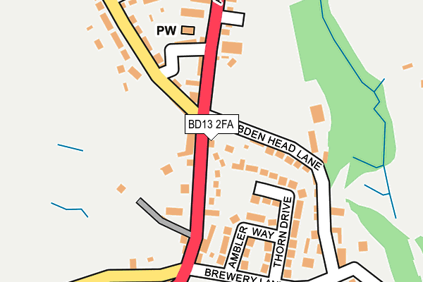 BD13 2FA map - OS OpenMap – Local (Ordnance Survey) BD13 2FA map - OS OpenMap – Local (Ordnance Survey)
