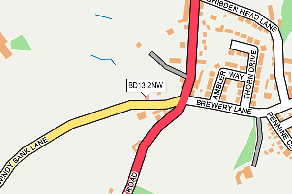 BD13 2NW map - OS OpenMap – Local (Ordnance Survey) BD13 2NW map - OS OpenMap – Local (Ordnance Survey)