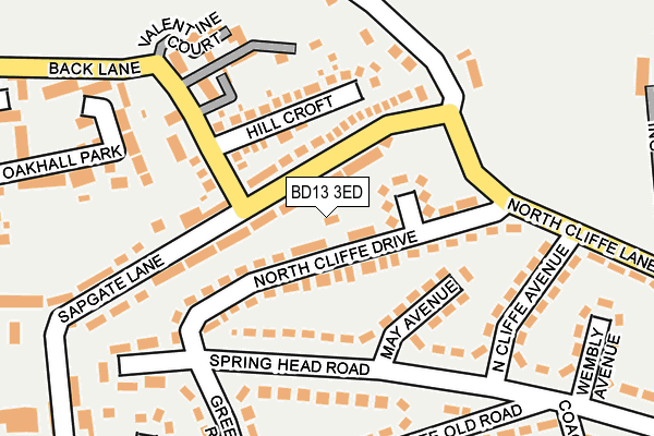 BD13 3ED map - OS OpenMap – Local (Ordnance Survey) BD13 3ED map - OS OpenMap – Local (Ordnance Survey)