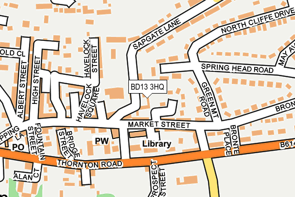 BD13 3HQ map - OS OpenMap – Local (Ordnance Survey) BD13 3HQ map - OS OpenMap – Local (Ordnance Survey)