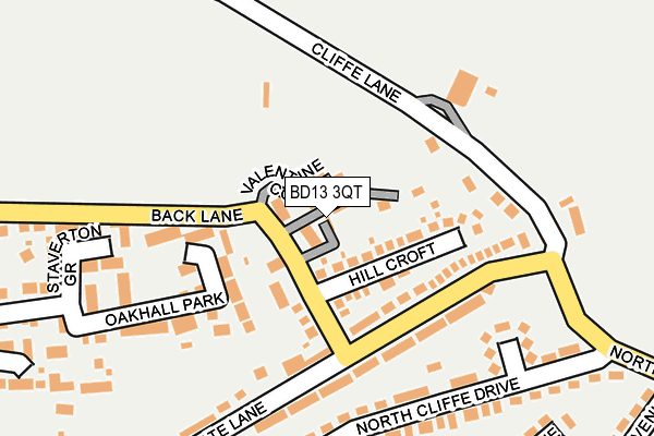BD13 3QT map - OS OpenMap – Local (Ordnance Survey) BD13 3QT map - OS OpenMap – Local (Ordnance Survey)