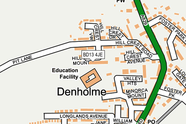 BD13 4JE map - OS OpenMap – Local (Ordnance Survey) BD13 4JE map - OS OpenMap – Local (Ordnance Survey)