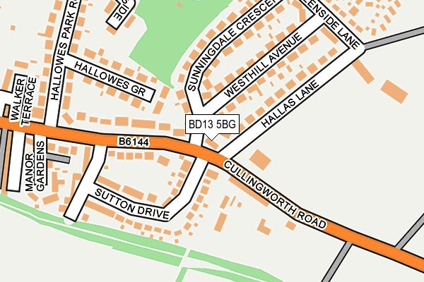 BD13 5BG map - OS OpenMap – Local (Ordnance Survey) BD13 5BG map - OS OpenMap – Local (Ordnance Survey)