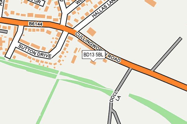 BD13 5BL map - OS OpenMap – Local (Ordnance Survey) BD13 5BL map - OS OpenMap – Local (Ordnance Survey)
