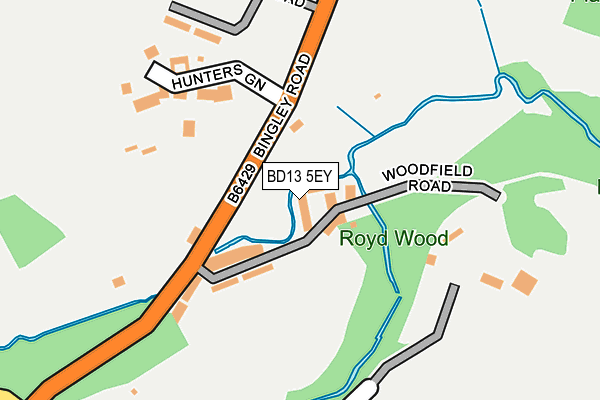 BD13 5EY map - OS OpenMap – Local (Ordnance Survey) BD13 5EY map - OS OpenMap – Local (Ordnance Survey)