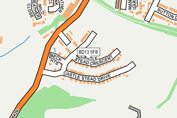 BD13 5FB map - OS OpenMap – Local (Ordnance Survey) BD13 5FB map - OS OpenMap – Local (Ordnance Survey)