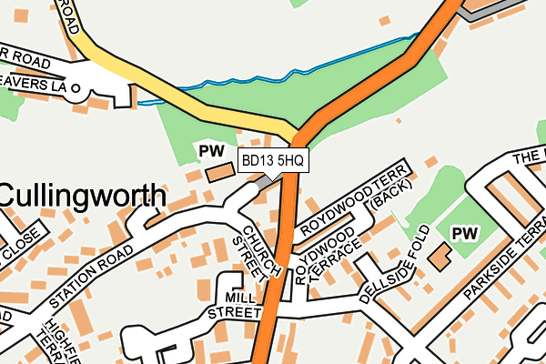 BD13 5HQ map - OS OpenMap – Local (Ordnance Survey) BD13 5HQ map - OS OpenMap – Local (Ordnance Survey)