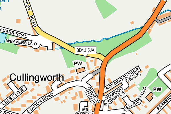 BD13 5JA map - OS OpenMap – Local (Ordnance Survey) BD13 5JA map - OS OpenMap – Local (Ordnance Survey)