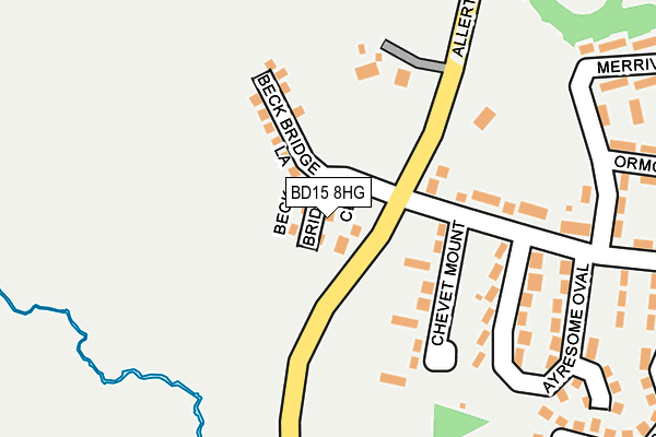 BD15 8HG map - OS OpenMap – Local (Ordnance Survey) BD15 8HG map - OS OpenMap – Local (Ordnance Survey)