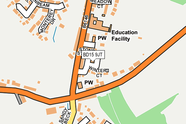 BD15 9JT map - OS OpenMap – Local (Ordnance Survey) BD15 9JT map - OS OpenMap – Local (Ordnance Survey)