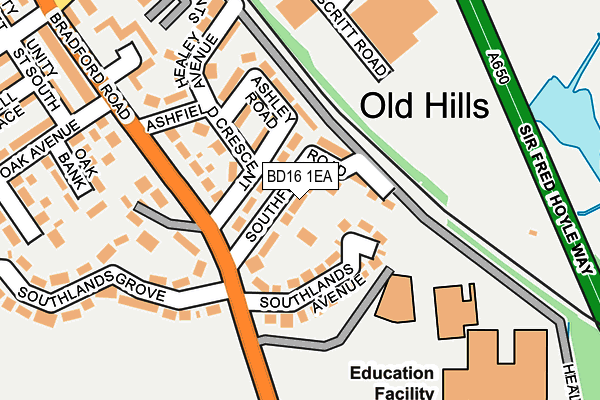 BD16 1EA map - OS OpenMap – Local (Ordnance Survey) BD16 1EA map - OS OpenMap – Local (Ordnance Survey)