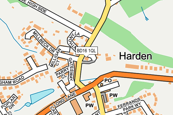 BD16 1QL map - OS OpenMap – Local (Ordnance Survey) BD16 1QL map - OS OpenMap – Local (Ordnance Survey)