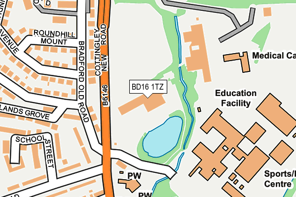 BD16 1TZ map - OS OpenMap – Local (Ordnance Survey) BD16 1TZ map - OS OpenMap – Local (Ordnance Survey)