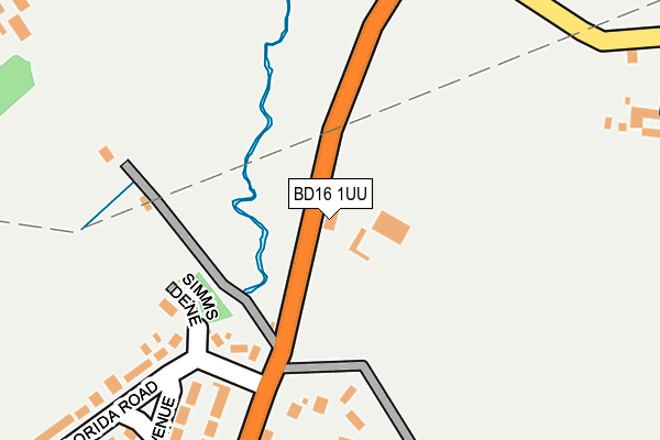 BD16 1UU map - OS OpenMap – Local (Ordnance Survey) BD16 1UU map - OS OpenMap – Local (Ordnance Survey)