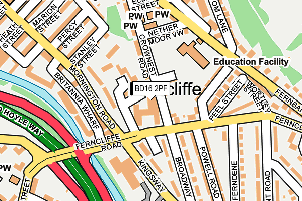 BD16 2PF map - OS OpenMap – Local (Ordnance Survey) BD16 2PF map - OS OpenMap – Local (Ordnance Survey)