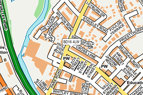 BD16 4LW map - OS OpenMap – Local (Ordnance Survey) BD16 4LW map - OS OpenMap – Local (Ordnance Survey)