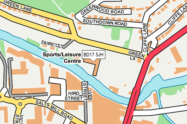 BD17 5JH map - OS OpenMap – Local (Ordnance Survey) BD17 5JH map - OS OpenMap – Local (Ordnance Survey)