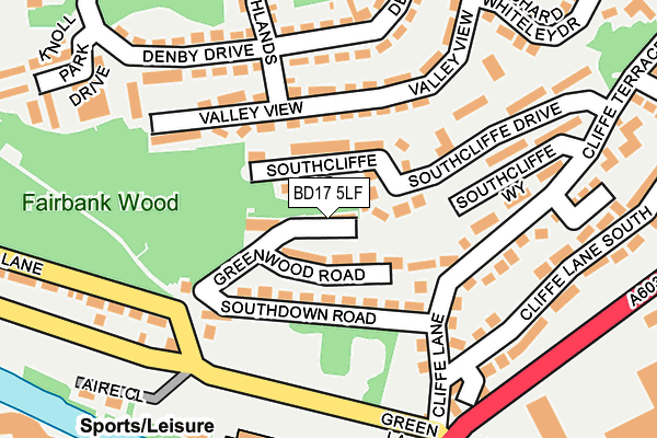 BD17 5LF map - OS OpenMap – Local (Ordnance Survey) BD17 5LF map - OS OpenMap – Local (Ordnance Survey)