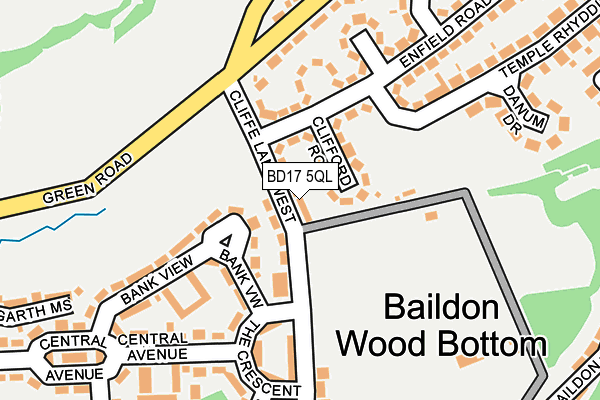 BD17 5QL map - OS OpenMap – Local (Ordnance Survey) BD17 5QL map - OS OpenMap – Local (Ordnance Survey)