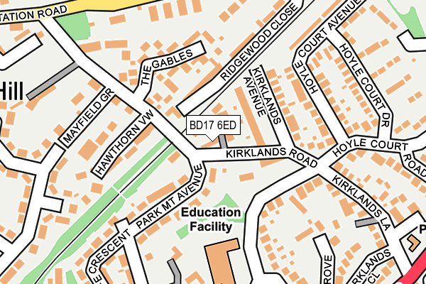 BD17 6ED map - OS OpenMap – Local (Ordnance Survey) BD17 6ED map - OS OpenMap – Local (Ordnance Survey)