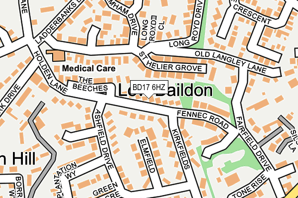 BD17 6HZ map - OS OpenMap – Local (Ordnance Survey)