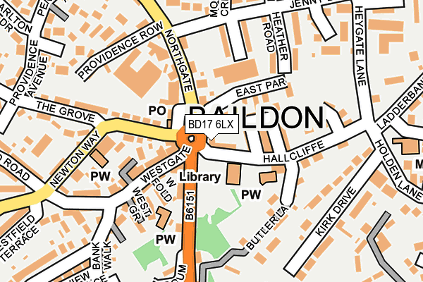 BD17 6LX map - OS OpenMap – Local (Ordnance Survey) BD17 6LX map - OS OpenMap – Local (Ordnance Survey)