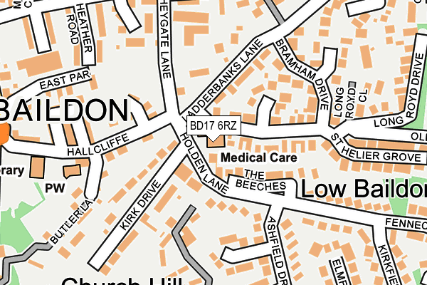 BD17 6RZ map - OS OpenMap – Local (Ordnance Survey) BD17 6RZ map - OS OpenMap – Local (Ordnance Survey)
