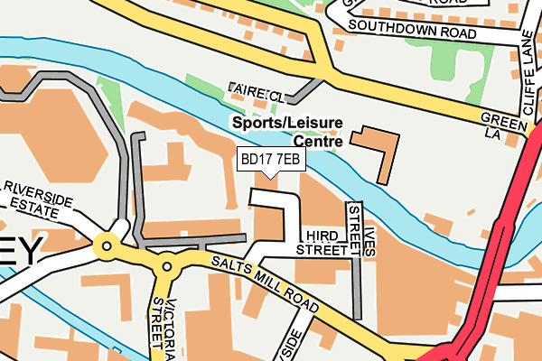 BD17 7EB map - OS OpenMap – Local (Ordnance Survey) BD17 7EB map - OS OpenMap – Local (Ordnance Survey)