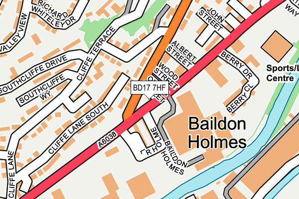 BD17 7HF map - OS OpenMap – Local (Ordnance Survey) BD17 7HF map - OS OpenMap – Local (Ordnance Survey)