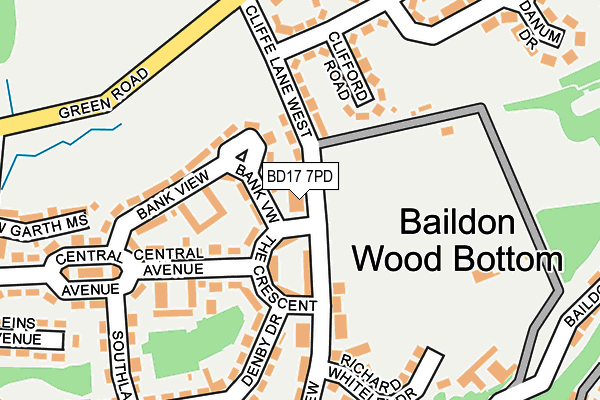 BD17 7PD map - OS OpenMap – Local (Ordnance Survey) BD17 7PD map - OS OpenMap – Local (Ordnance Survey)