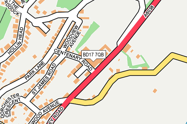 BD17 7QB map - OS OpenMap – Local (Ordnance Survey)
