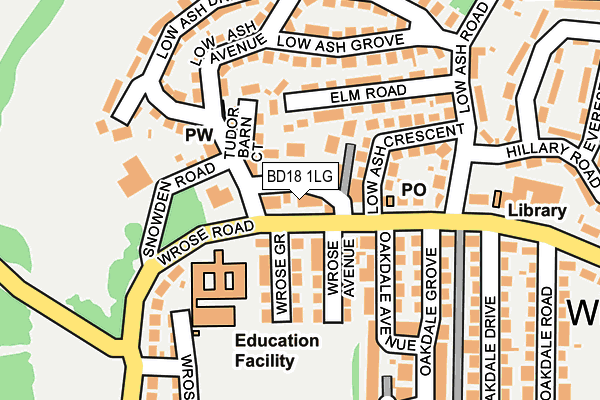 BD18 1LG map - OS OpenMap – Local (Ordnance Survey) BD18 1LG map - OS OpenMap – Local (Ordnance Survey)