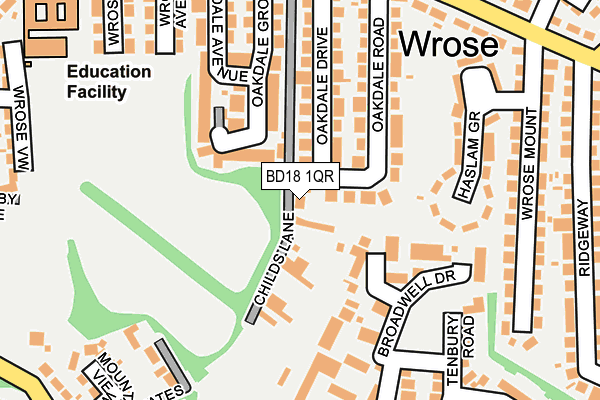 BD18 1QR map - OS OpenMap – Local (Ordnance Survey) BD18 1QR map - OS OpenMap – Local (Ordnance Survey)