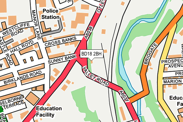 BD18 2BH map - OS OpenMap – Local (Ordnance Survey) BD18 2BH map - OS OpenMap – Local (Ordnance Survey)