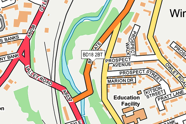 BD18 2BT map - OS OpenMap – Local (Ordnance Survey) BD18 2BT map - OS OpenMap – Local (Ordnance Survey)