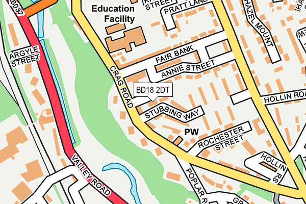 BD18 2DT map - OS OpenMap – Local (Ordnance Survey) BD18 2DT map - OS OpenMap – Local (Ordnance Survey)