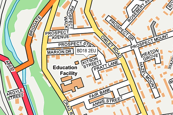 BD18 2EU map - OS OpenMap – Local (Ordnance Survey) BD18 2EU map - OS OpenMap – Local (Ordnance Survey)