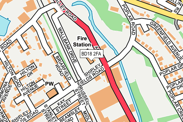 BD18 2FA map - OS OpenMap – Local (Ordnance Survey) BD18 2FA map - OS OpenMap – Local (Ordnance Survey)