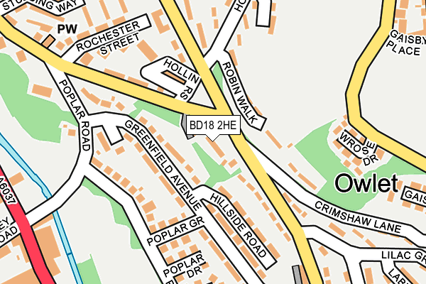 BD18 2HE map - OS OpenMap – Local (Ordnance Survey) BD18 2HE map - OS OpenMap – Local (Ordnance Survey)