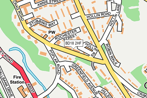 BD18 2HF map - OS OpenMap – Local (Ordnance Survey) BD18 2HF map - OS OpenMap – Local (Ordnance Survey)