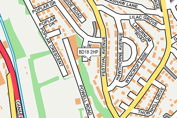 BD18 2HP map - OS OpenMap – Local (Ordnance Survey) BD18 2HP map - OS OpenMap – Local (Ordnance Survey)