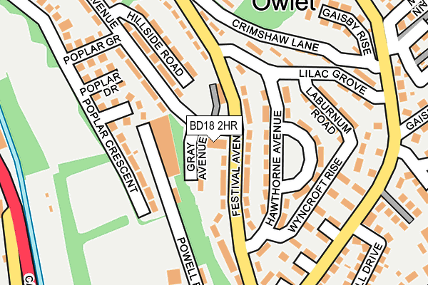 BD18 2HR map - OS OpenMap – Local (Ordnance Survey) BD18 2HR map - OS OpenMap – Local (Ordnance Survey)