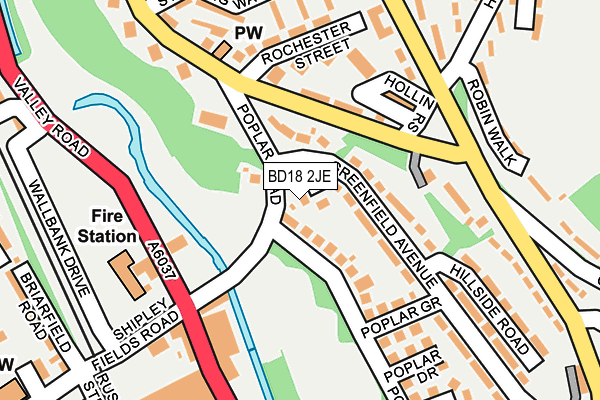 BD18 2JE map - OS OpenMap – Local (Ordnance Survey) BD18 2JE map - OS OpenMap – Local (Ordnance Survey)