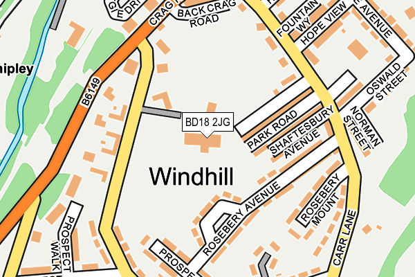BD18 2JG map - OS OpenMap – Local (Ordnance Survey) BD18 2JG map - OS OpenMap – Local (Ordnance Survey)