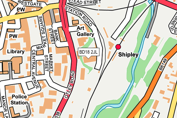BD18 2JL map - OS OpenMap – Local (Ordnance Survey) BD18 2JL map - OS OpenMap – Local (Ordnance Survey)