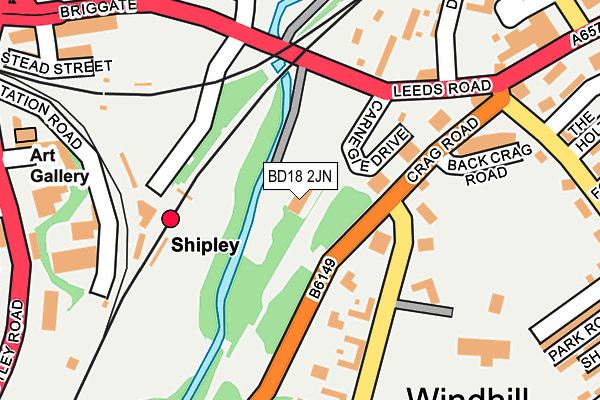 BD18 2JN map - OS OpenMap – Local (Ordnance Survey) BD18 2JN map - OS OpenMap – Local (Ordnance Survey)