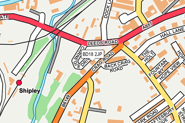 BD18 2JP map - OS OpenMap – Local (Ordnance Survey) BD18 2JP map - OS OpenMap – Local (Ordnance Survey)