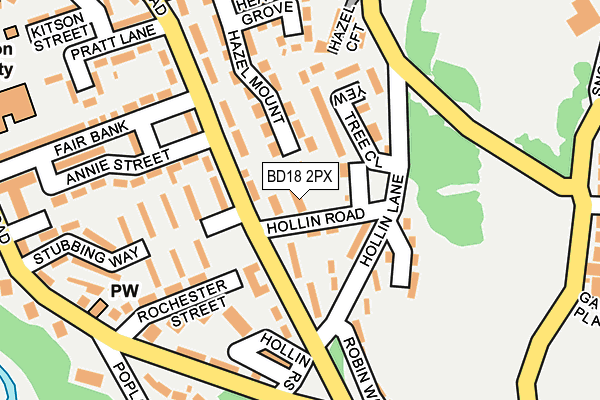 BD18 2PX map - OS OpenMap – Local (Ordnance Survey) BD18 2PX map - OS OpenMap – Local (Ordnance Survey)