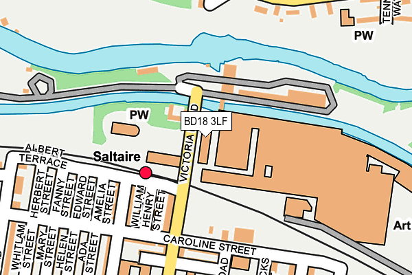 BD18 3LF map - OS OpenMap – Local (Ordnance Survey) BD18 3LF map - OS OpenMap – Local (Ordnance Survey)