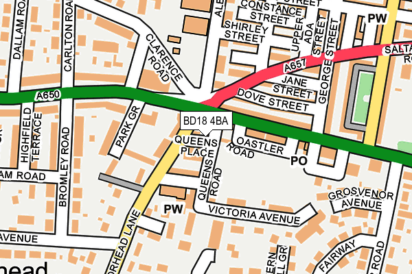 BD18 4BA map - OS OpenMap – Local (Ordnance Survey) BD18 4BA map - OS OpenMap – Local (Ordnance Survey)